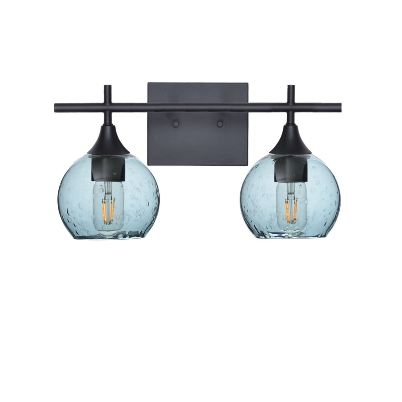 763 2-Light Wall Vanity – Matte Black / Lunar / Slate Gray