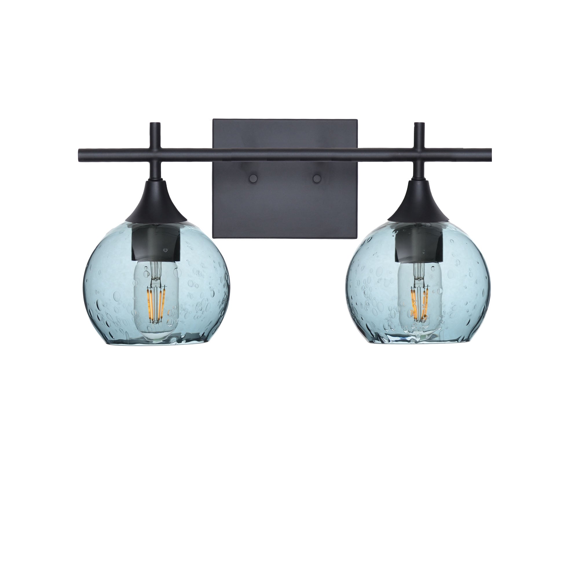 763 2-Light Wall Vanity-Bicycle Glass Co-Matte Black-Lunar-Slate Gray-Bicycle Glass Co