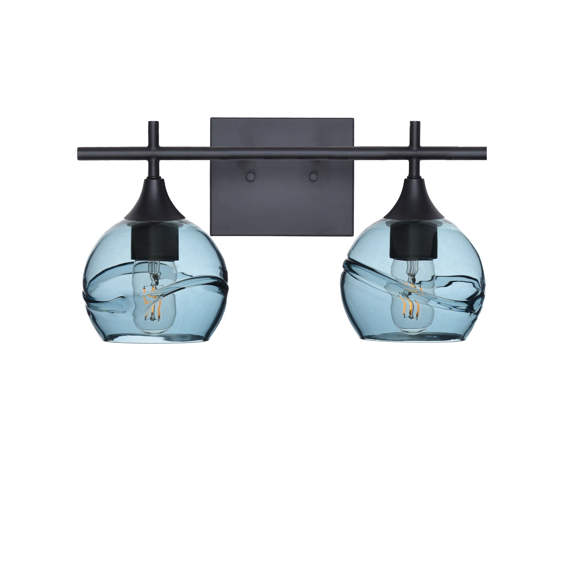 763 2-Light Wall Vanity-Bicycle Glass Co-Matte Black-Swell-Slate Gray-Bicycle Glass Co