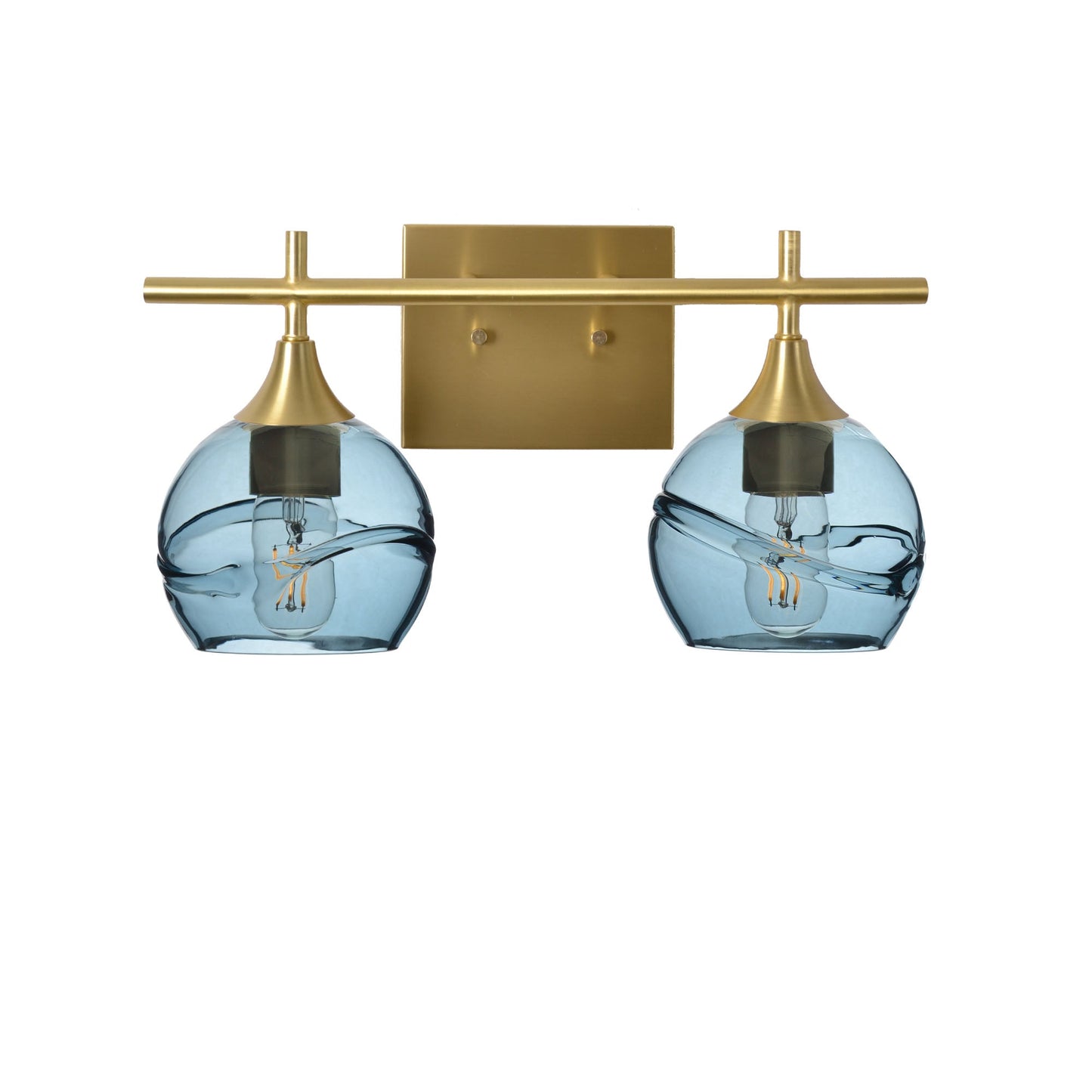 763 2-Light Wall Vanity-Bicycle Glass Co-Polished Brass-Swell-Slate Gray-Bicycle Glass Co