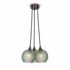 763 3 Cluster Chandelier-Glass-Bicycle Glass Co - Hotshop-Antique Bronze - 4ft Cord-Celestial-Eco Clear-Bicycle Glass Co