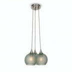 763 3 Cluster Chandelier-Glass-Bicycle Glass Co - Hotshop-Brushed Nickel - 4ft Cord-Celestial-Eco Clear-Bicycle Glass Co