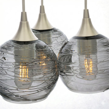 Brushed Nickel - 4ft Cord / Spun / Slate Gray