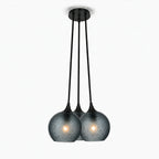 763 3 Cluster Chandelier-Glass-Bicycle Glass Co - Hotshop-Matte Black - 4ft Cord-Celestial-Slate Gray-Bicycle Glass Co
