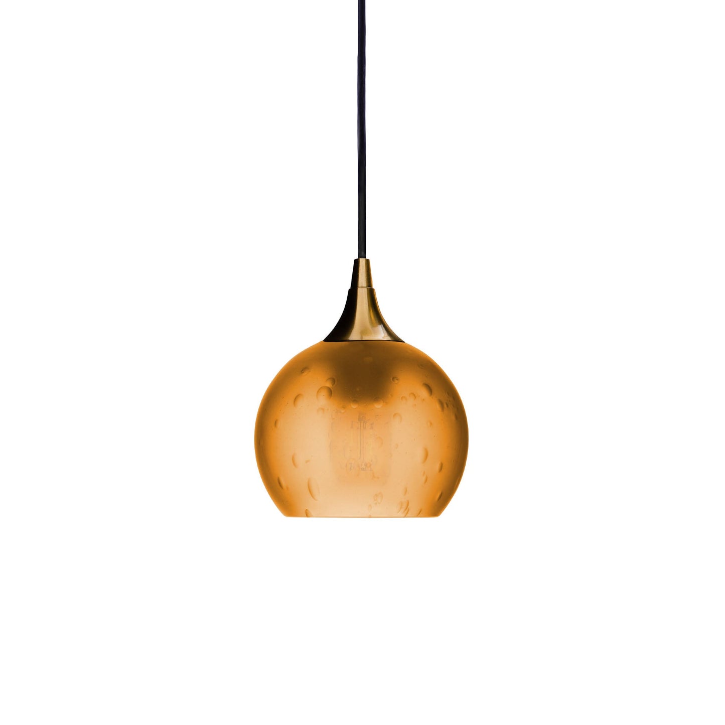 763 3 Cluster Chandelier-Glass-Bicycle Glass Co - Hotshop-Polished Brass - 4ft Cord-Celestial-Golden Amber-Bicycle Glass Co