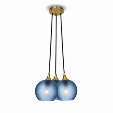 Polished Brass - 4ft Cord / Celestial / Steel Blue