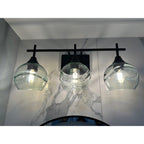 763 3-Light Vanity-Glass-Bicycle Glass Co-Lunar-Steel Blue-Brushed Nickel-Bicycle Glass Co