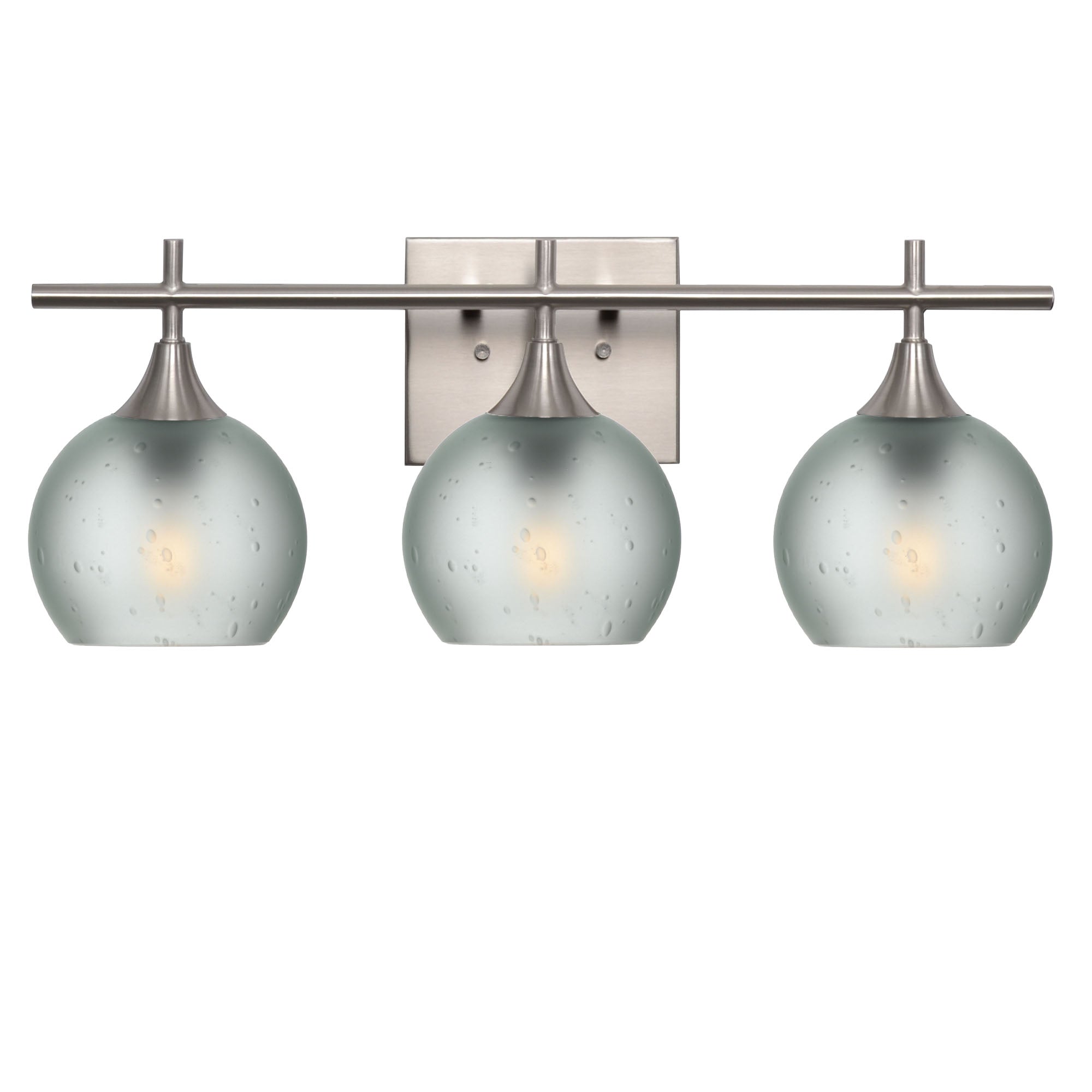 763 3-Light Vanity-Glass-Bicycle Glass Co-Celestial-Eco Clear-Brushed Nickel-Bicycle Glass Co