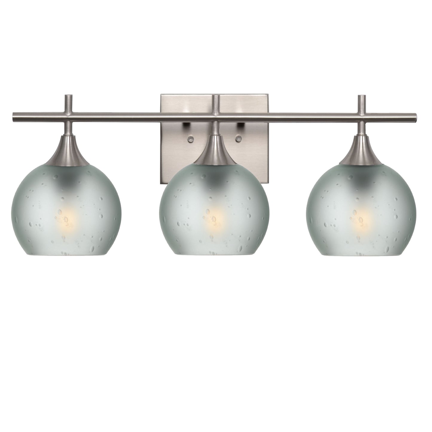 763 3-Light Vanity-Glass-Bicycle Glass Co-Celestial-Eco Clear-Brushed Nickel-Bicycle Glass Co