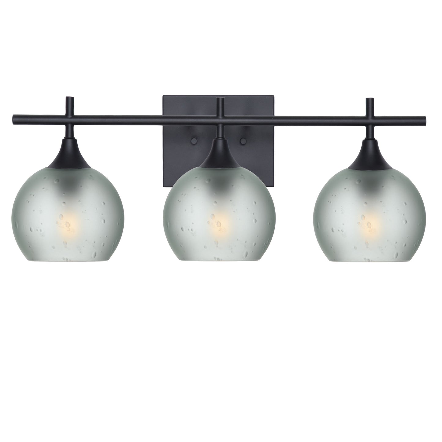 763 3-Light Vanity-Glass-Bicycle Glass Co-Celestial-Eco Clear-Matte Black-Bicycle Glass Co