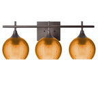 763 3-Light Vanity-Glass-Bicycle Glass Co-Celestial-Golden Amber-Antique Bronze-Bicycle Glass Co