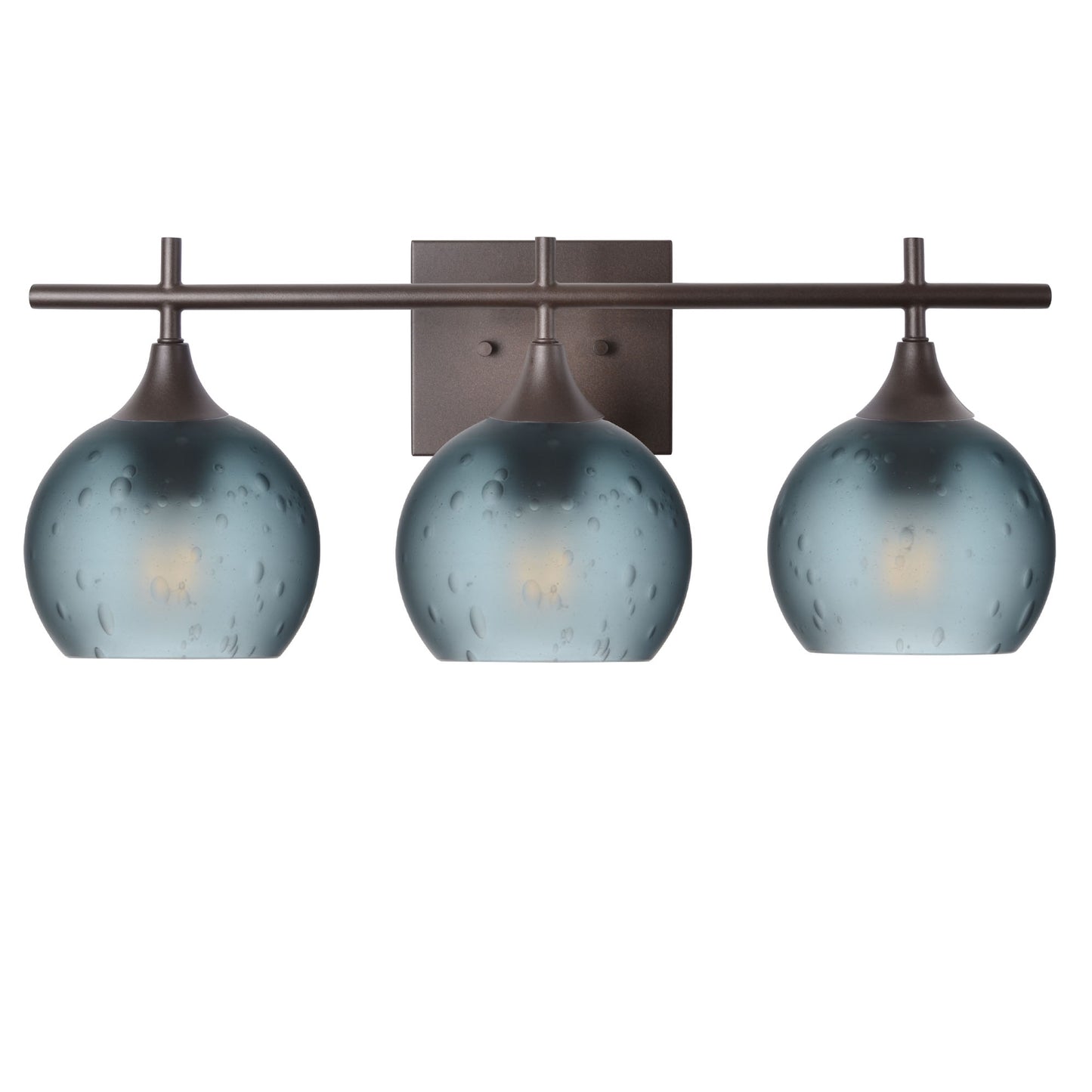 763 3-Light Vanity-Glass-Bicycle Glass Co-Celestial-Slate Gray-Antique Bronze-Bicycle Glass Co