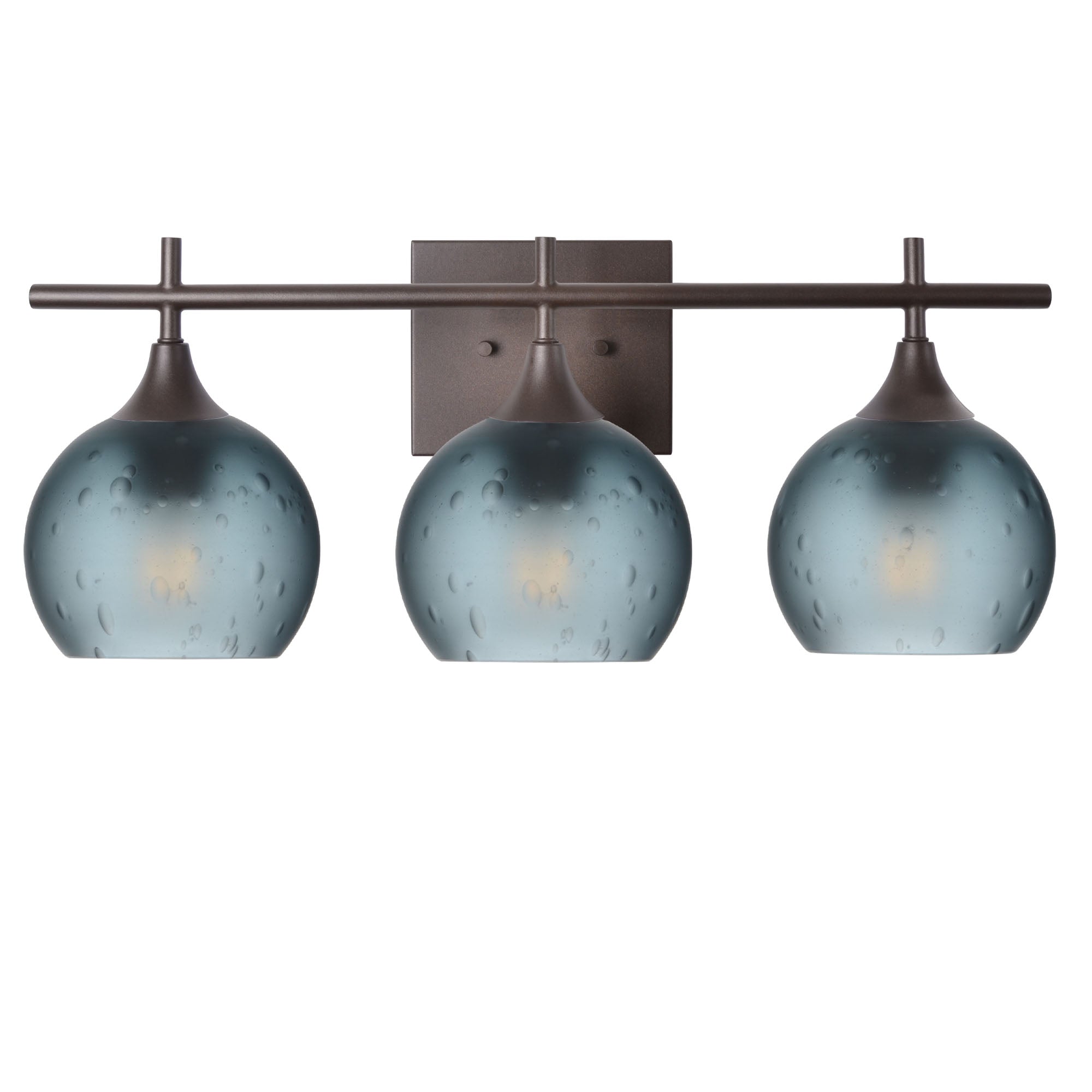 763 3-Light Vanity-Glass-Bicycle Glass Co-Celestial-Slate Gray-Antique Bronze-Bicycle Glass Co