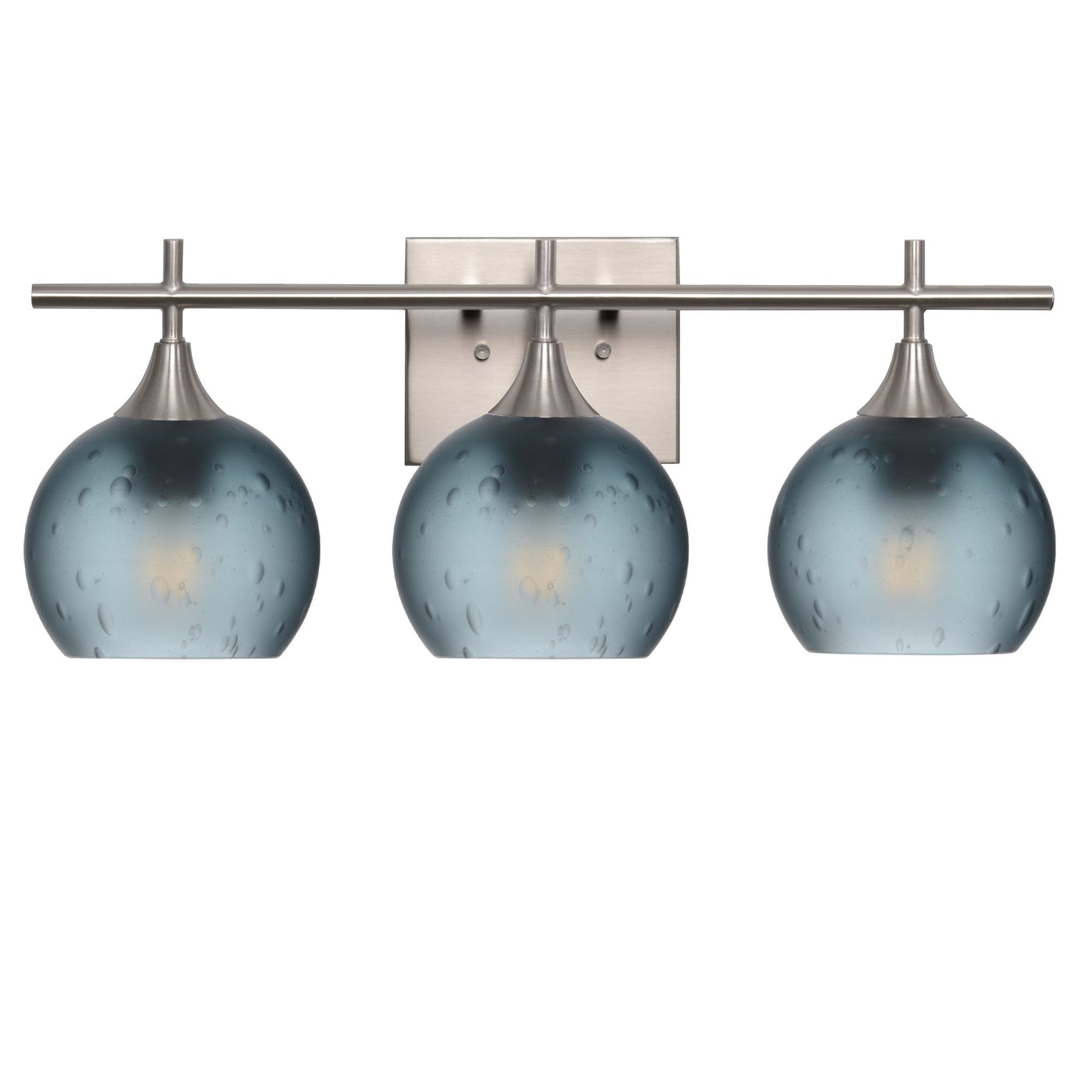 763 3-Light Vanity-Glass-Bicycle Glass Co-Celestial-Slate Gray-Brushed Nickel-Bicycle Glass Co