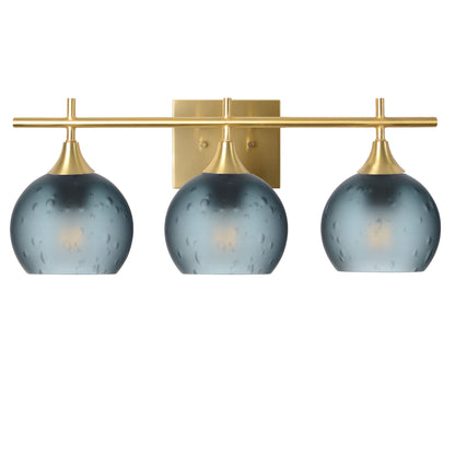 763 3-Light Vanity-Glass-Bicycle Glass Co-Celestial-Slate Gray-Polished Brass-Bicycle Glass Co