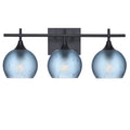 763 3-Light Vanity-Glass-Bicycle Glass Co-Celestial-Steel Blue-Matte Black-Bicycle Glass Co