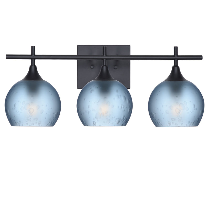 763 3-Light Vanity — Celestial / Steel Blue / Matte Black