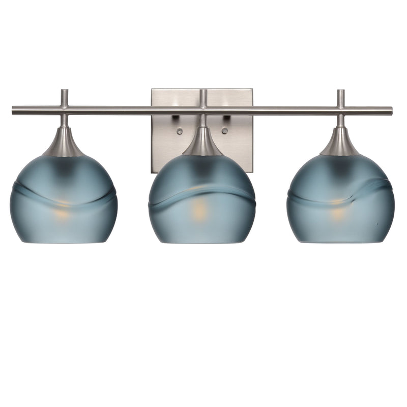 763 3-Light Vanity – Glacial / Slate Gray / Brushed Nickel