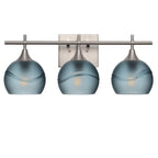763 3-Light Vanity-Glass-Bicycle Glass Co-Glacial-Slate Gray-Brushed Nickel-Bicycle Glass Co