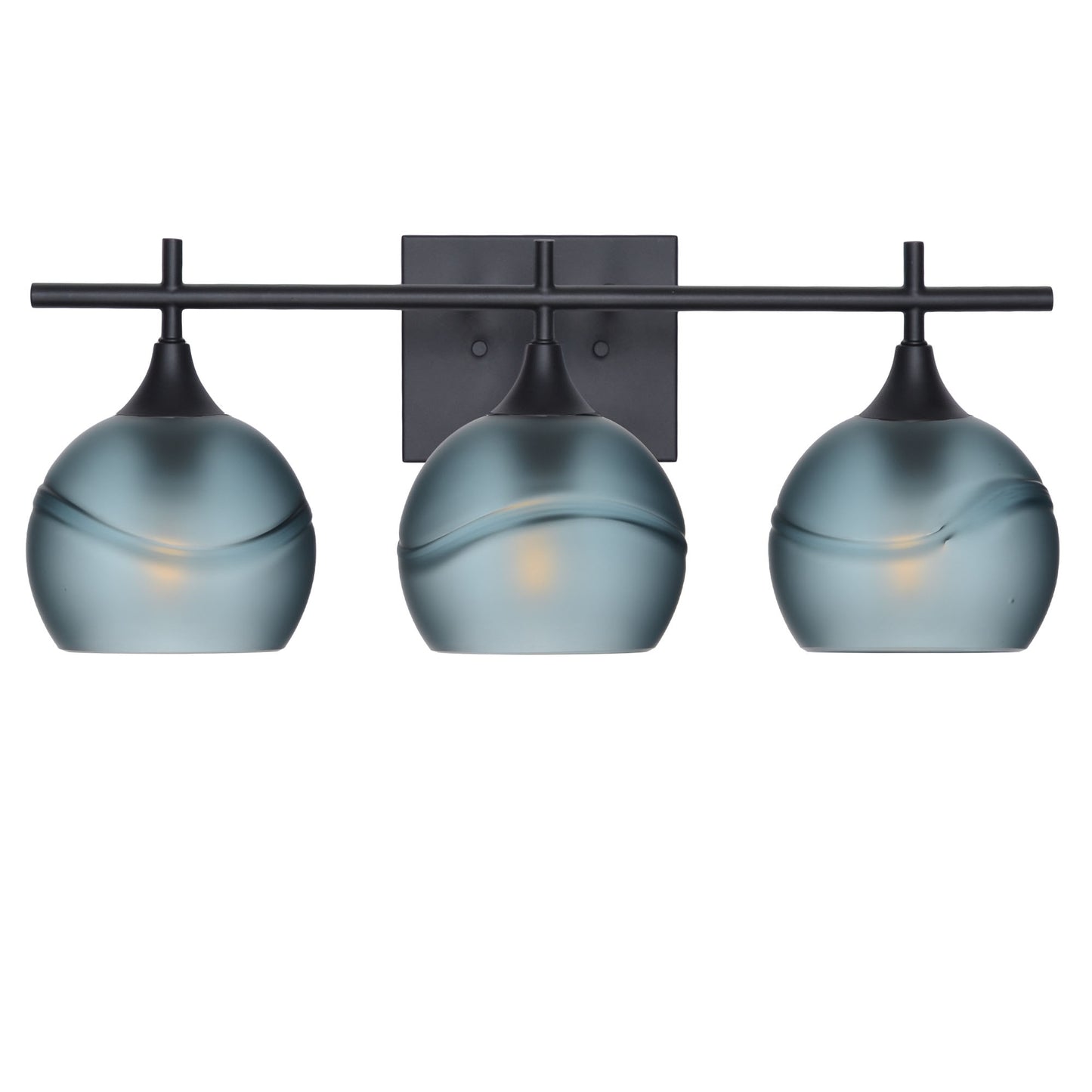 763 3-Light Vanity-Glass-Bicycle Glass Co-Glacial-Slate Gray-Matte Black-Bicycle Glass Co