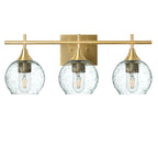 763 3-Light Vanity-Glass-Bicycle Glass Co-Lunar-Eco Clear-Polished Brass-Bicycle Glass Co
