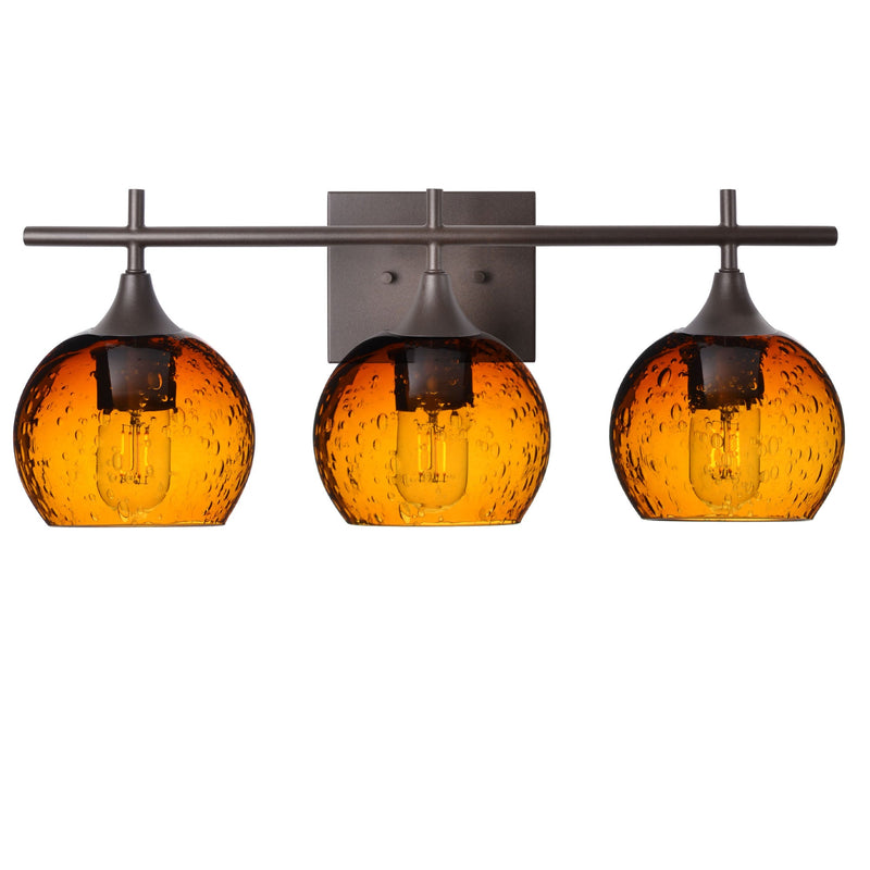 763 3-Light Vanity – Lunar / Golden Amber / Antique Bronze