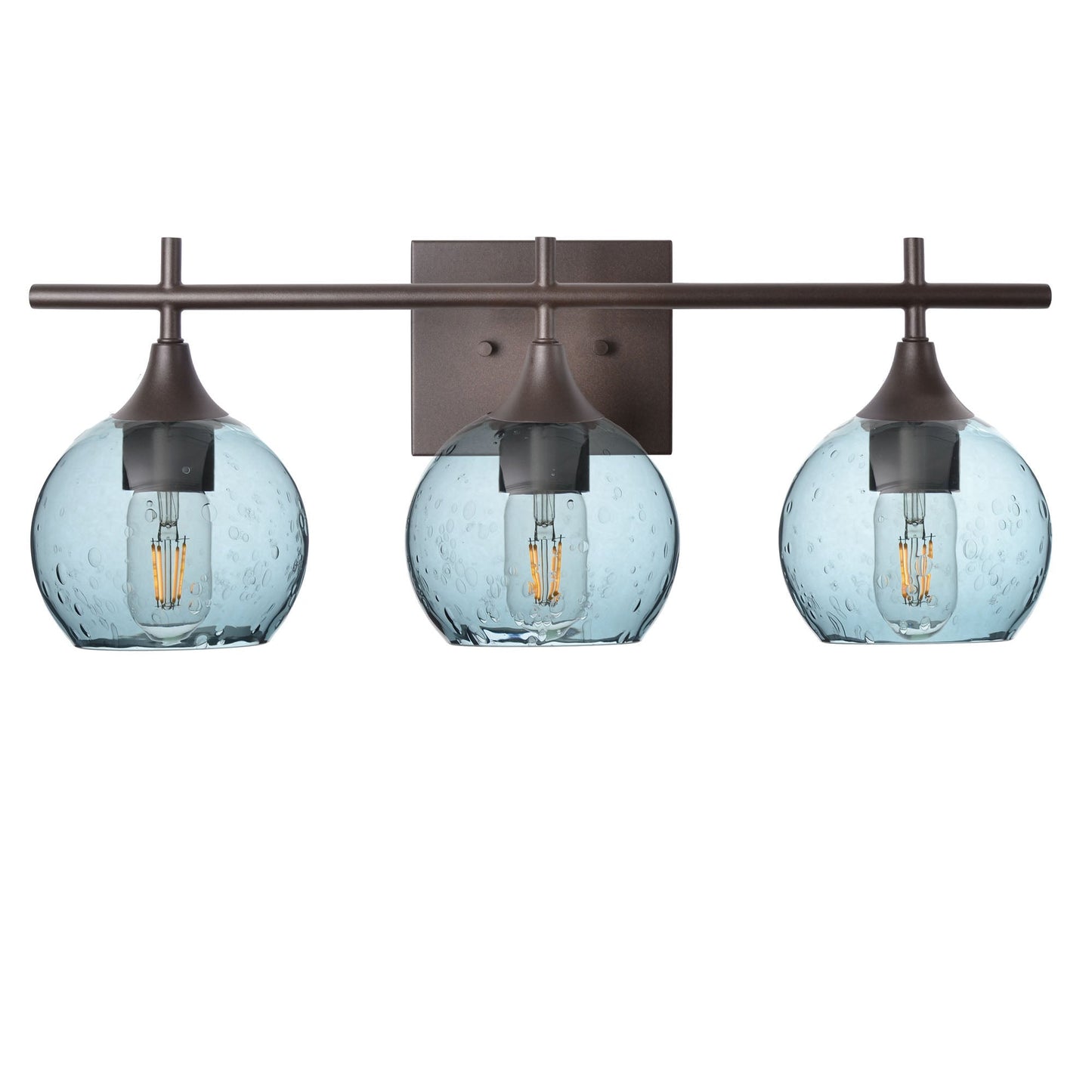 763 3-Light Vanity-Glass-Bicycle Glass Co-Lunar-Slate Gray-Antique Bronze-Bicycle Glass Co