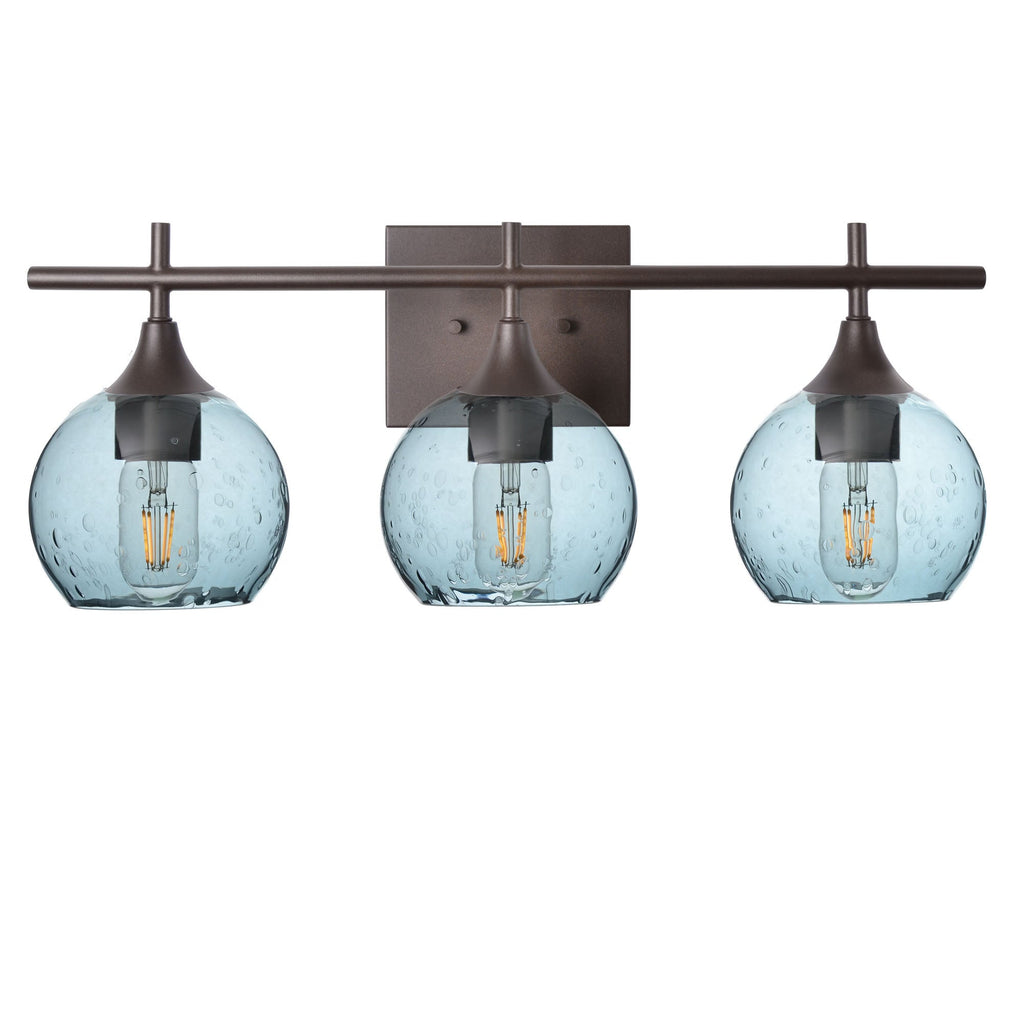 763 3-Light Vanity-Glass-Bicycle Glass Co-Lunar-Slate Gray-Antique Bronze-Bicycle Glass Co