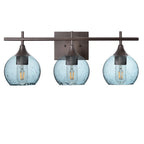 763 3-Light Vanity-Glass-Bicycle Glass Co-Lunar-Slate Gray-Antique Bronze-Bicycle Glass Co