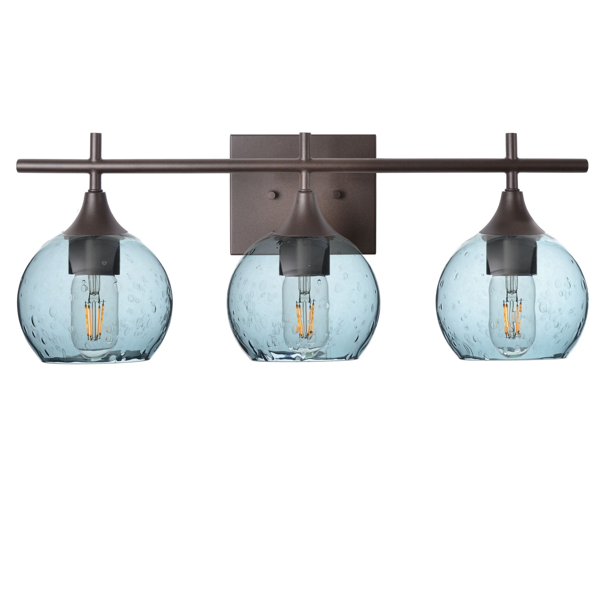 763 3-Light Vanity-Glass-Bicycle Glass Co-Lunar-Slate Gray-Antique Bronze-Bicycle Glass Co