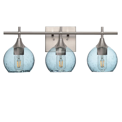 763 3-Light Vanity-Glass-Bicycle Glass Co-Lunar-Slate Gray-Brushed Nickel-Bicycle Glass Co