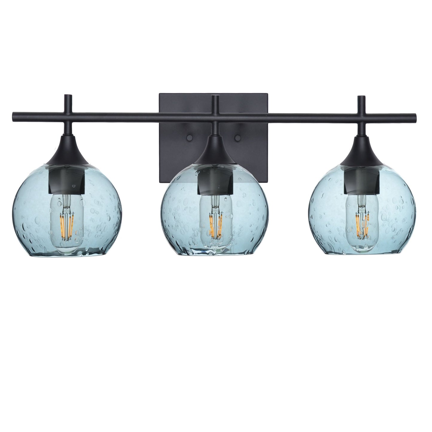 763 3-Light Vanity-Glass-Bicycle Glass Co-Lunar-Slate Gray-Matte Black-Bicycle Glass Co