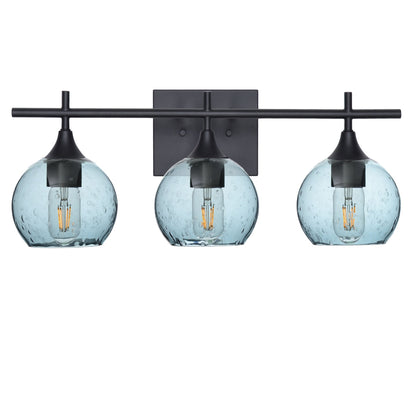 763 3-Light Vanity-Glass-Bicycle Glass Co-Lunar-Slate Gray-Matte Black-Bicycle Glass Co
