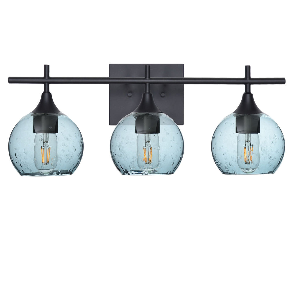 763 3-Light Vanity-Glass-Bicycle Glass Co-Lunar-Slate Gray-Matte Black-Bicycle Glass Co