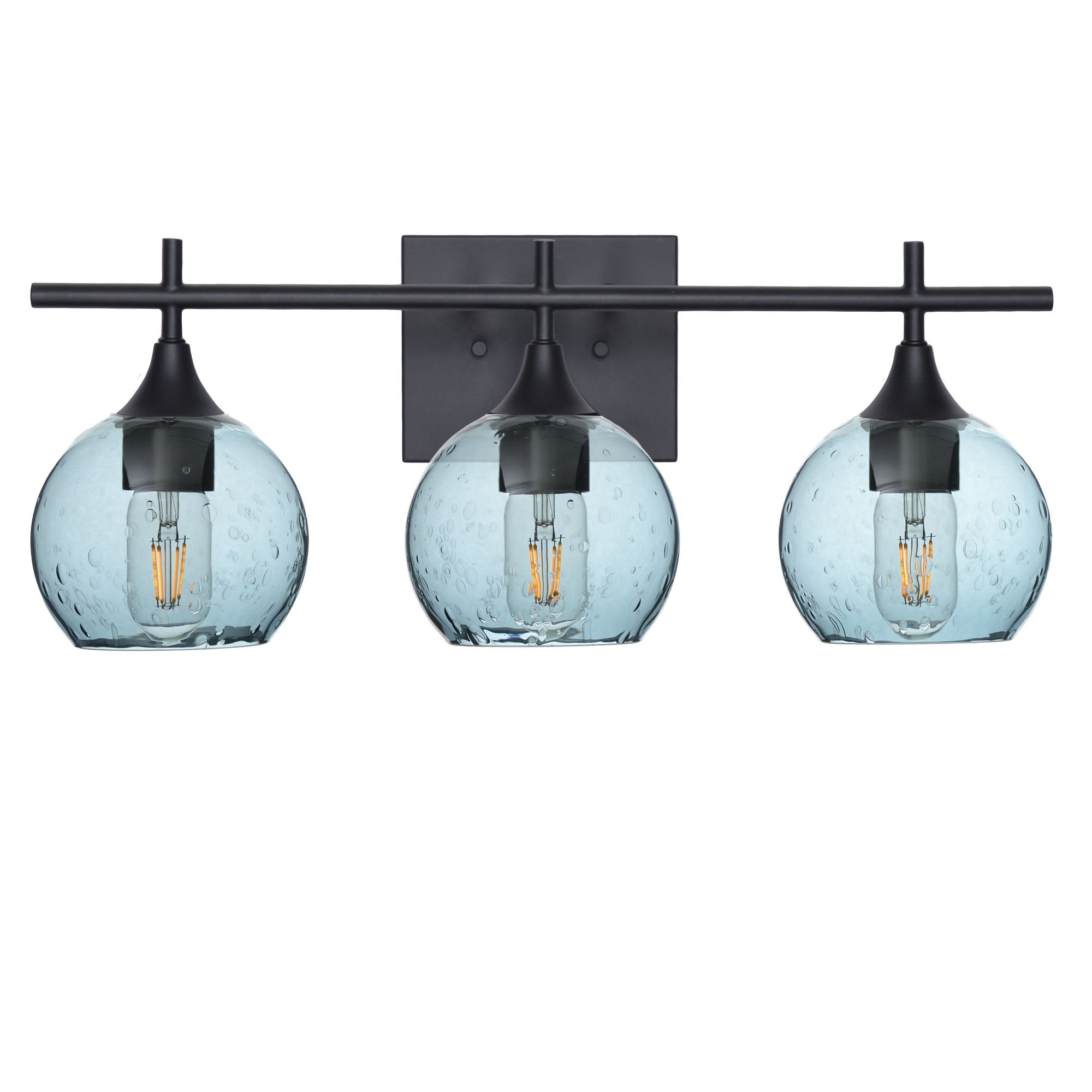 763 3-Light Vanity-Glass-Bicycle Glass Co-Lunar-Slate Gray-Matte Black-Bicycle Glass Co