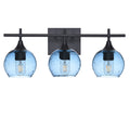 763 3-Light Vanity-Glass-Bicycle Glass Co-Lunar-Steel Blue-Matte Black-Bicycle Glass Co