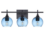 763 3-Light Vanity-Glass-Bicycle Glass Co-Lunar-Steel Blue-Matte Black-Bicycle Glass Co