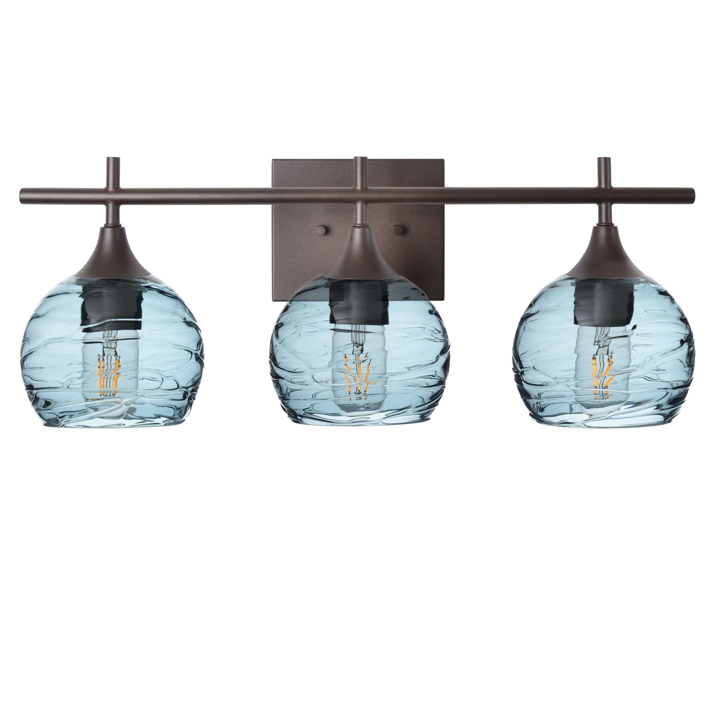 763 3-Light Vanity-Glass-Bicycle Glass Co-Spun-Slate Gray-Antique Bronze-Bicycle Glass Co