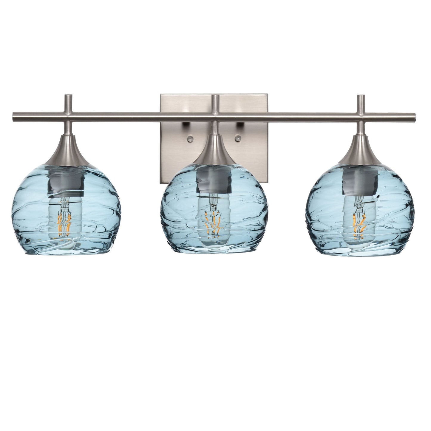 763 3-Light Vanity-Glass-Bicycle Glass Co-Spun-Slate Gray-Brushed Nickel-Bicycle Glass Co