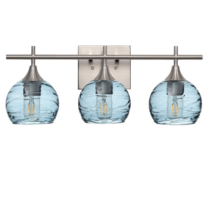 763 3-Light Vanity-Glass-Bicycle Glass Co-Spun-Slate Gray-Brushed Nickel-Bicycle Glass Co