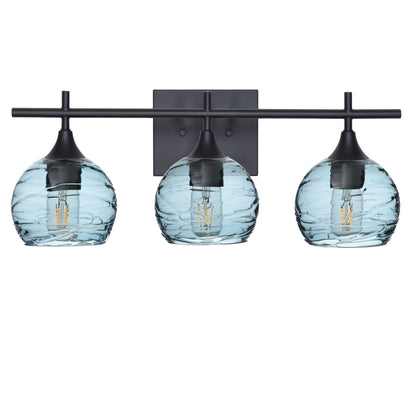 763 3-Light Vanity-Glass-Bicycle Glass Co-Spun-Slate Gray-Matte Black-Bicycle Glass Co