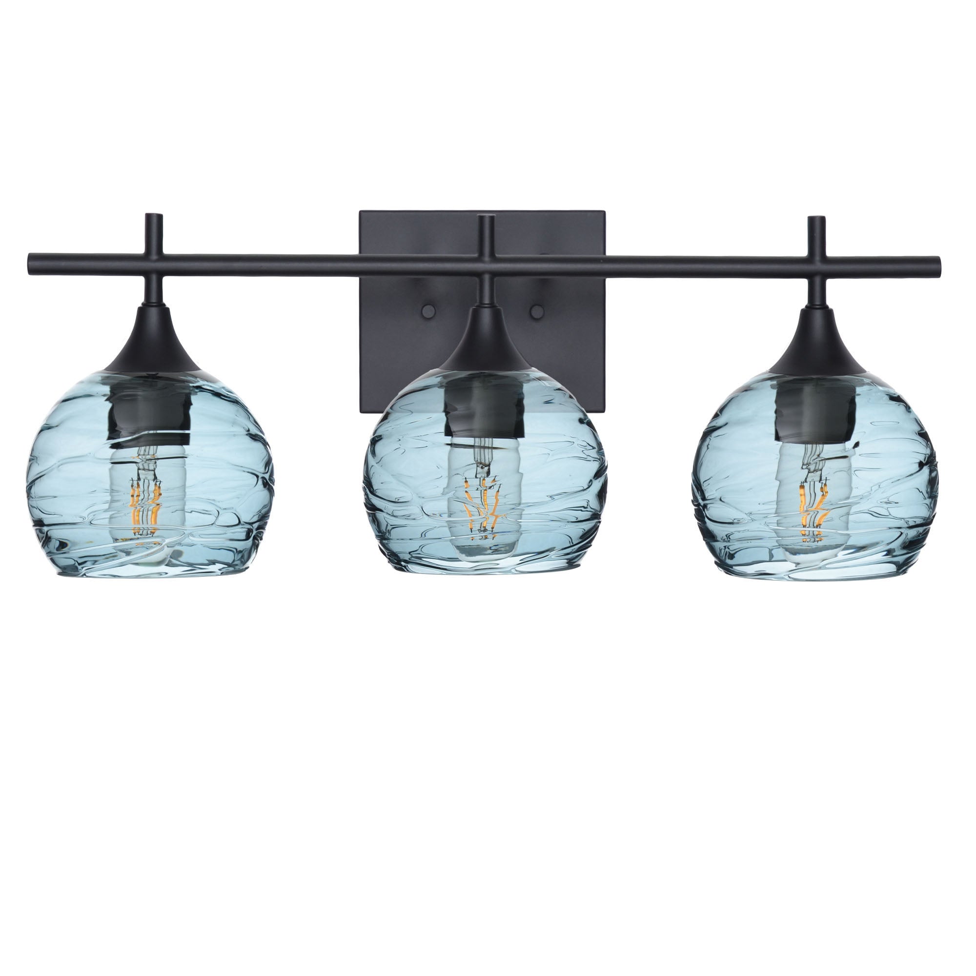 763 3-Light Vanity-Glass-Bicycle Glass Co-Spun-Slate Gray-Matte Black-Bicycle Glass Co