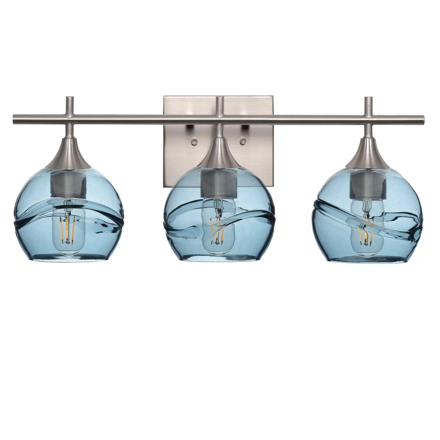 763 3-Light Vanity-Glass-Bicycle Glass Co-Swell-Slate Gray-Brushed Nickel-Bicycle Glass Co