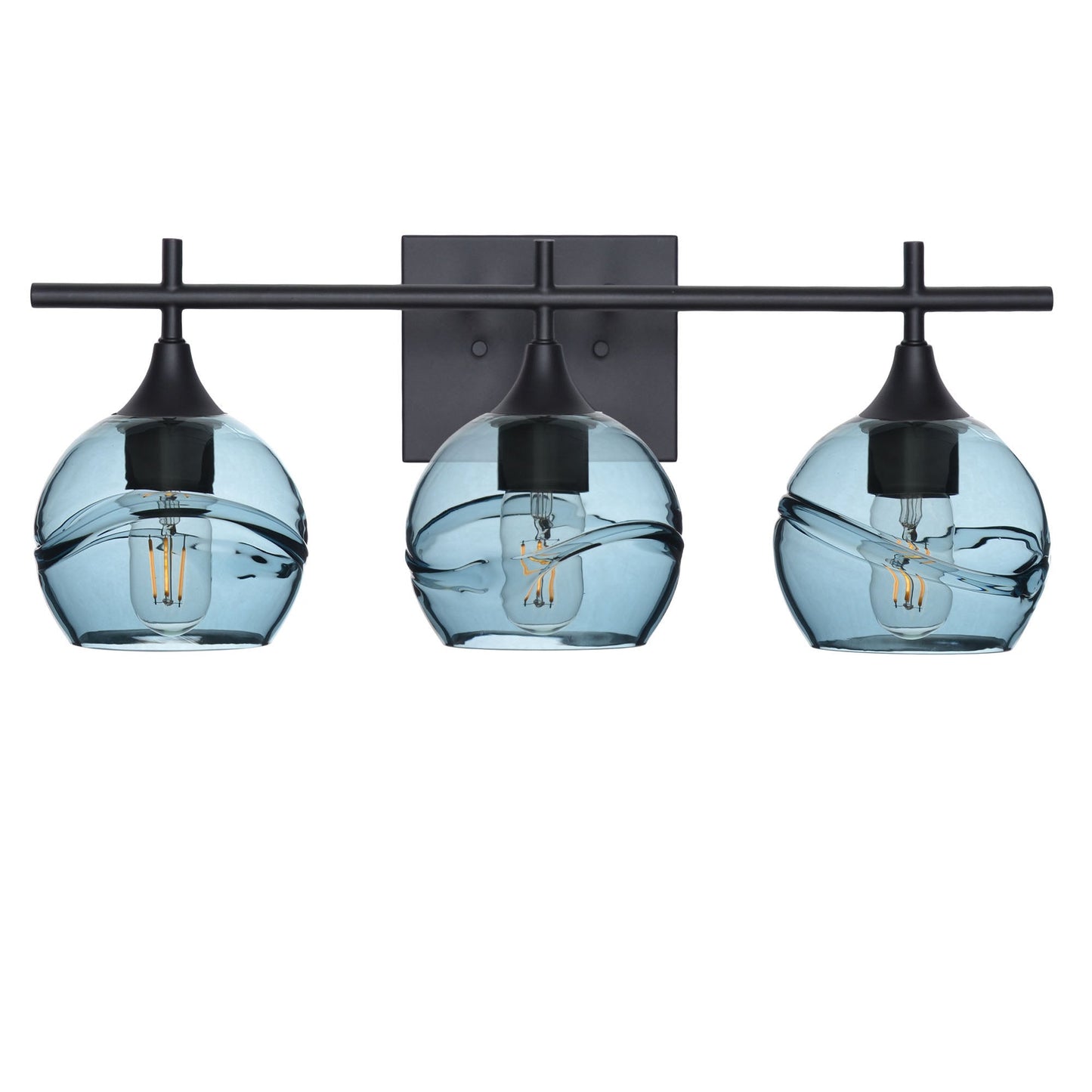 763 3-Light Vanity-Glass-Bicycle Glass Co-Swell-Slate Gray-Matte Black-Bicycle Glass Co