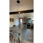 763 3 Pendant Cascade Chandelier-Glass-Bicycle Glass Co-Matte Black - 4ft Cord-Lunar-Steel Blue-Bicycle Glass Co