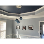 763 3 Pendant Cascade Chandelier-Glass-Bicycle Glass Co-Matte Black - 4ft Cord-Lunar-Steel Blue-Bicycle Glass Co