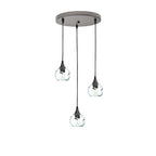 763 3 Pendant Cascade Chandelier-Glass-Bicycle Glass Co - Hotshop-Antique Bronze - 4ft Cord-Swell-Eco Clear-Bicycle Glass Co
