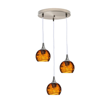 Brushed Nickel - 4ft Cord / Spun / Golden Amber