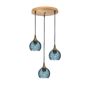 Polished Brass - 4ft Cord / Spun / Slate Gray
