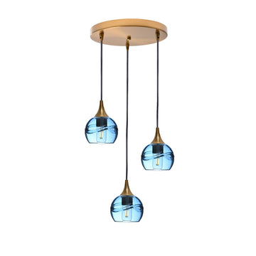 Polished Brass - 4ft Cord / Swell / Steel Blue